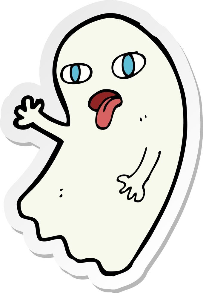 pegatina de un divertido fantasma de dibujos animados vector