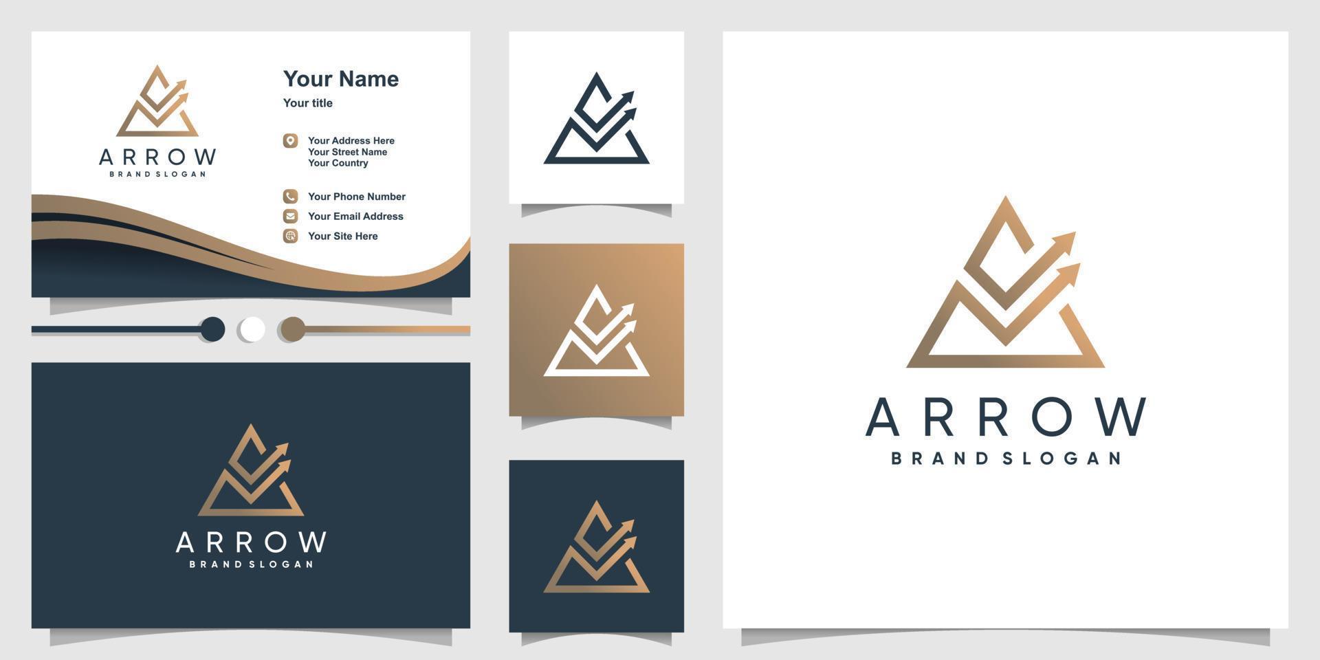 Arrow logo design vector with creative unique concept