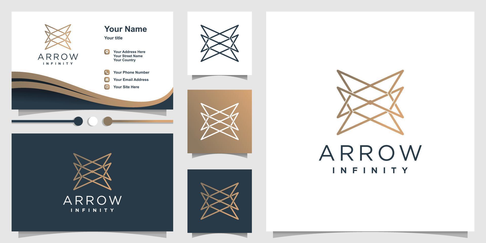 Arrow logo design vector with creative unique concept