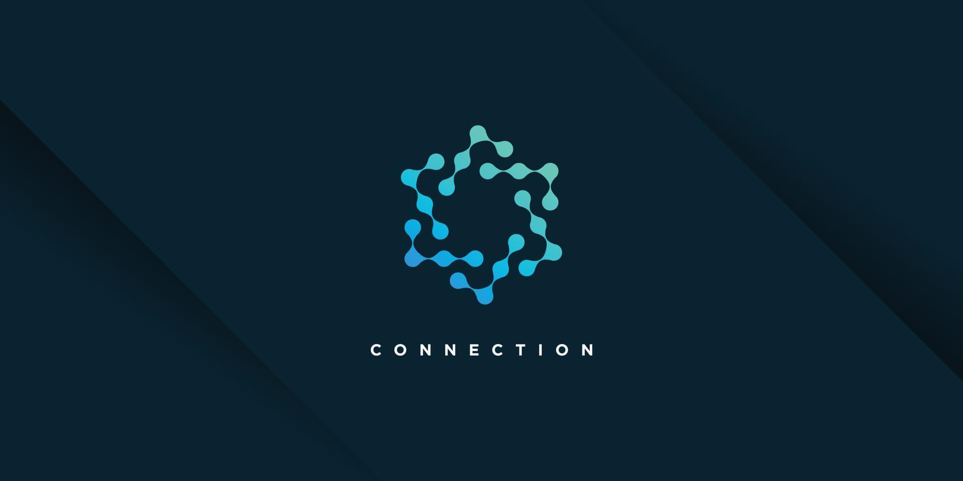 vector de diseño de logotipo de conexión con concepto de punto único creativo