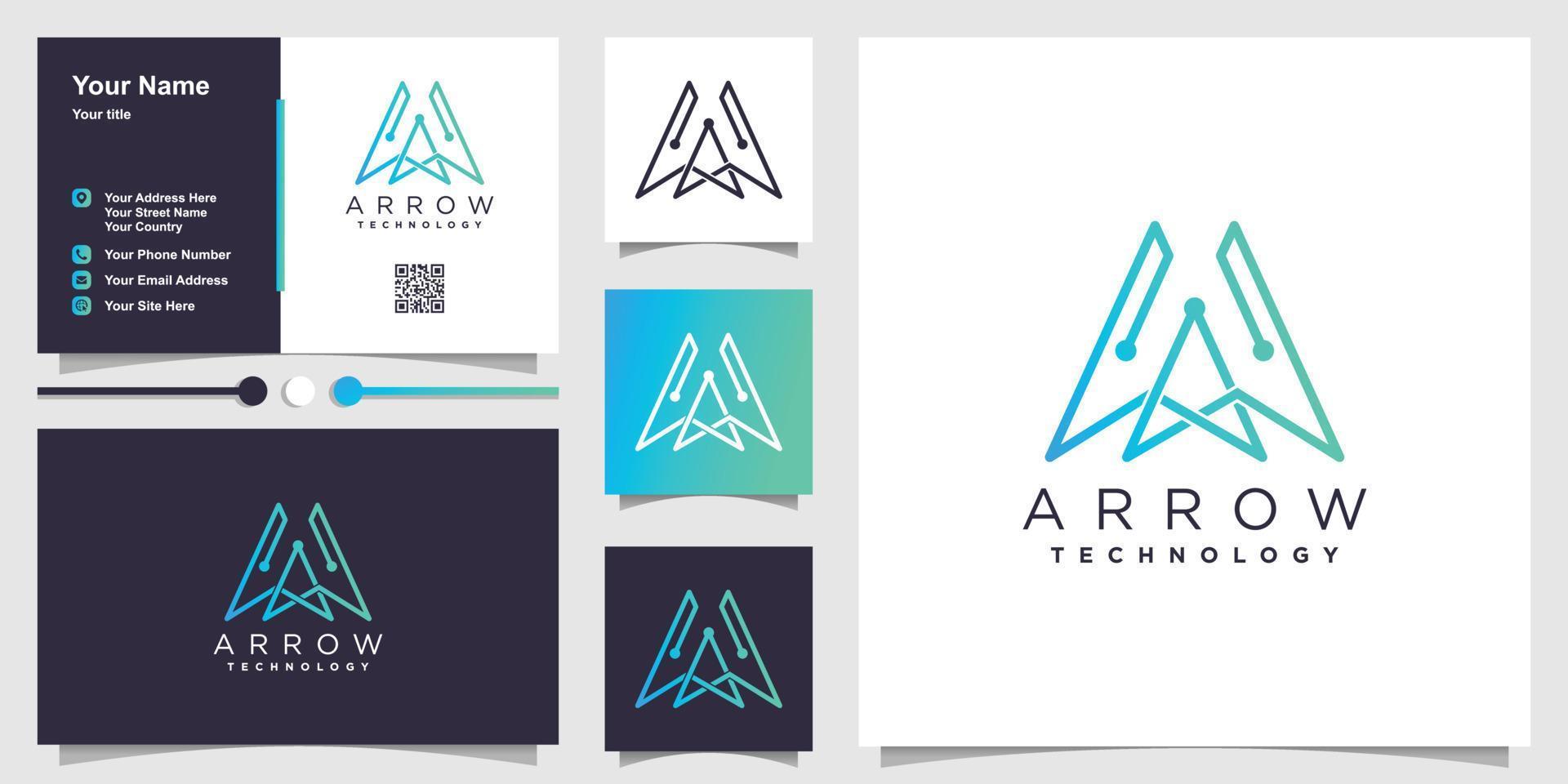 Arrow logo design vector with creative unique concept