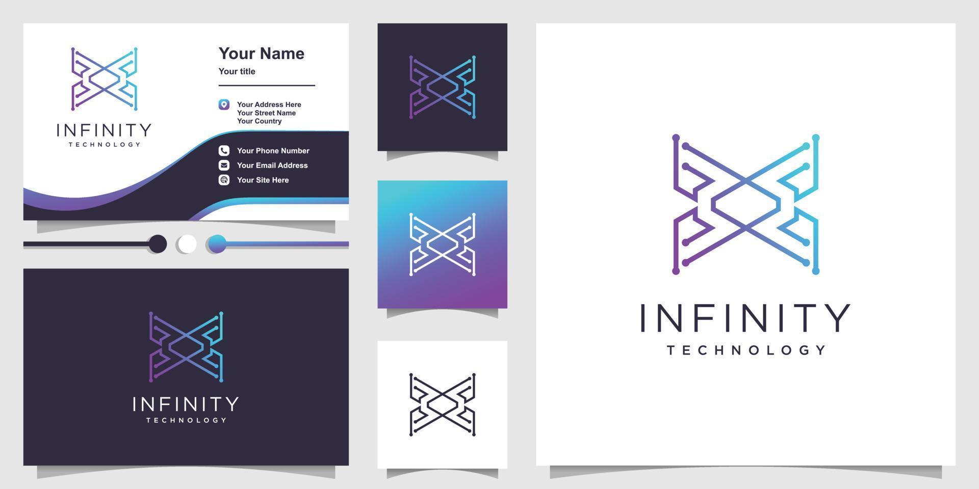 Infinity logo design vector with modern creative style
