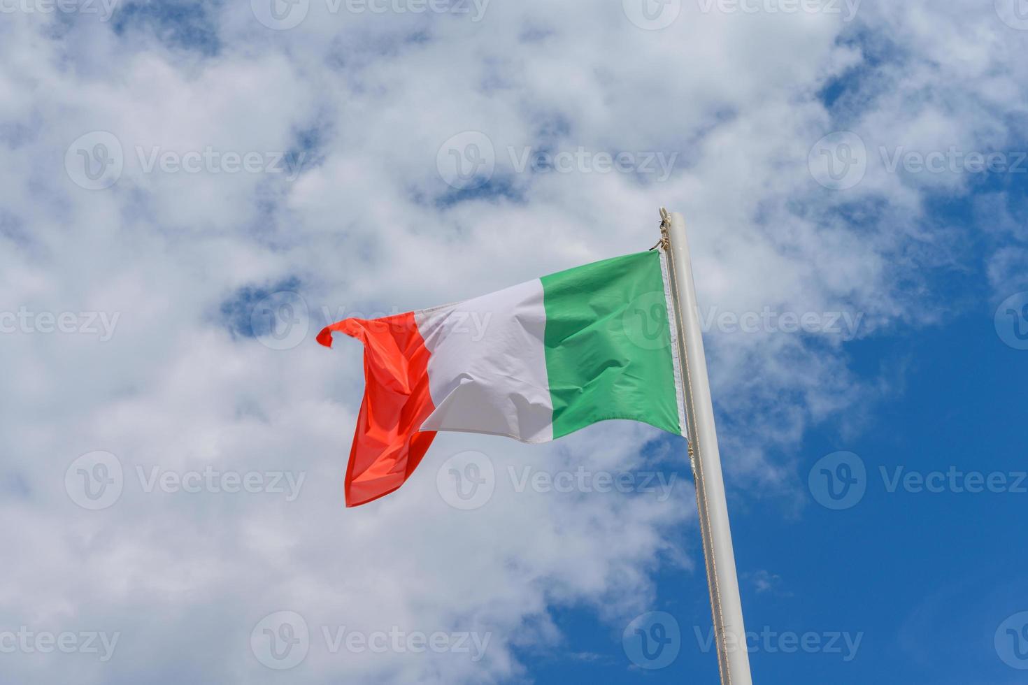 Italian flag waving in the wind photo