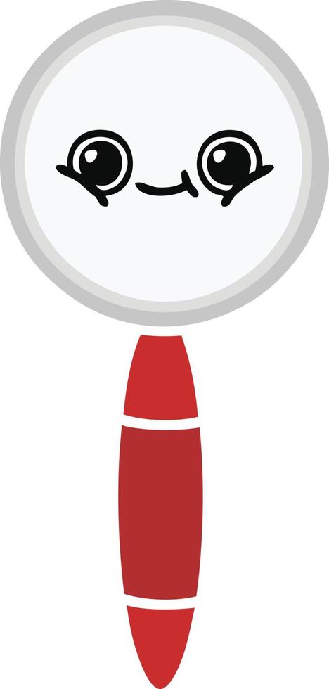 flat color retro cartoon magnifying glass vector