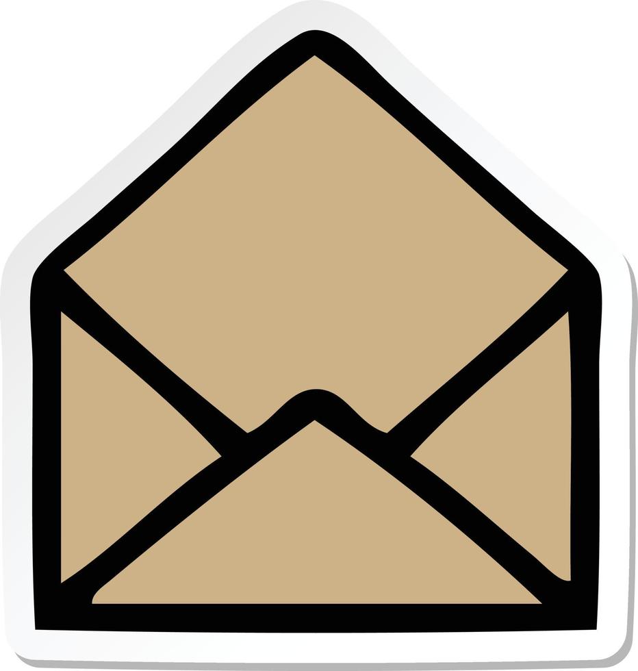 sticker of a cute cartoon paper envelope vector