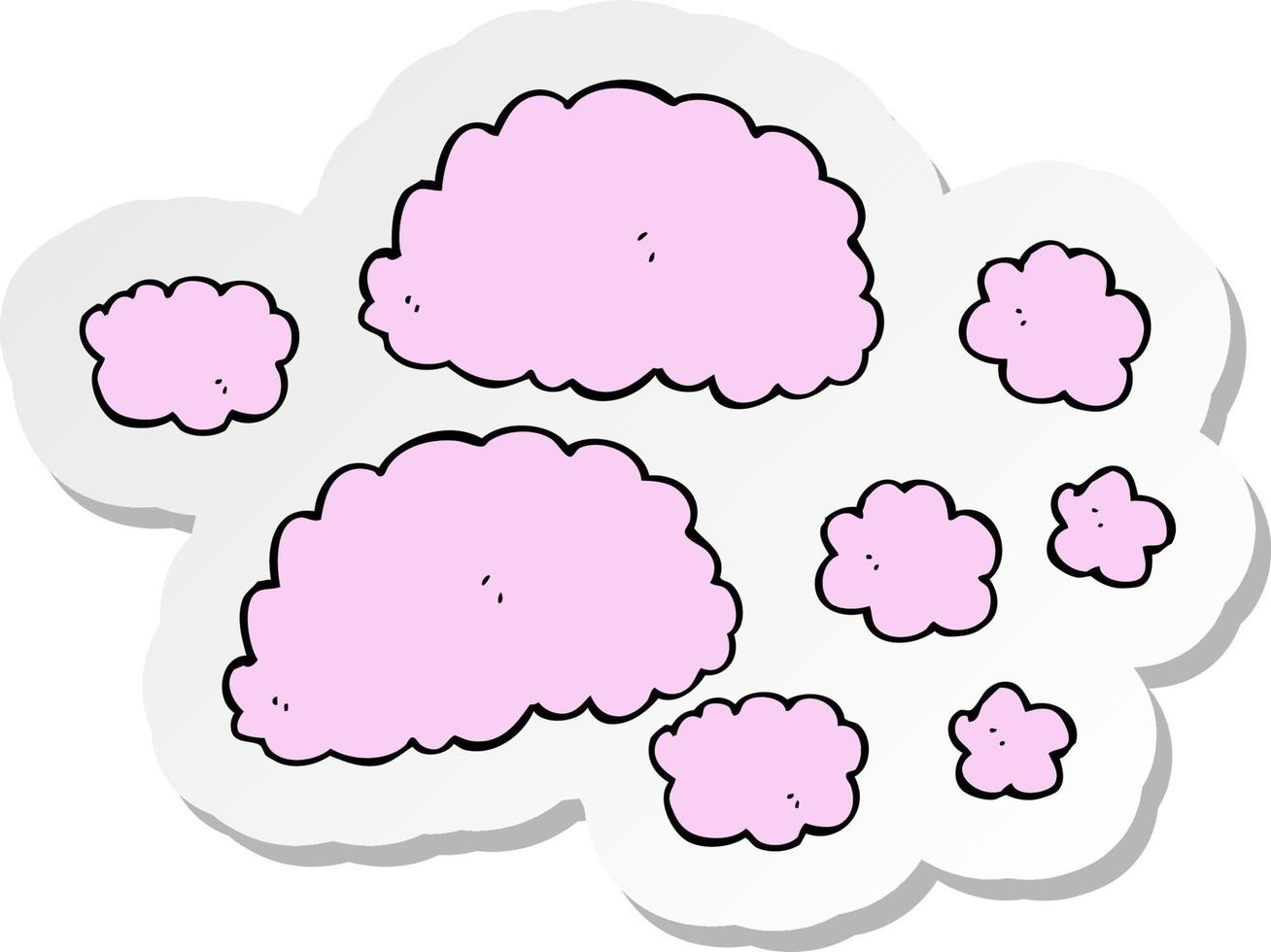sticker of a pink clouds vector