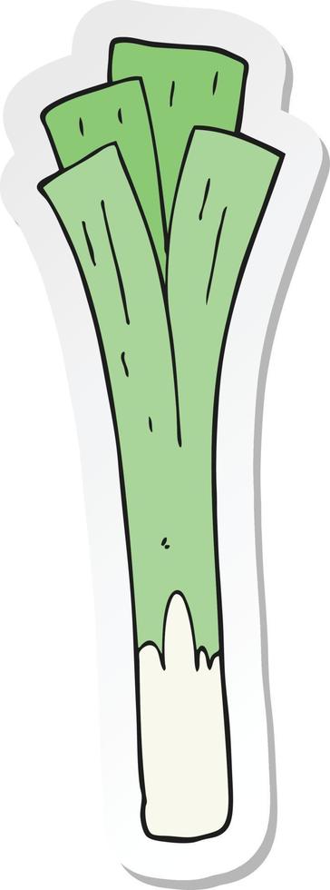 sticker of a cartoon leeks vector