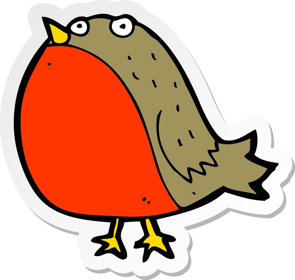 sticker of a cartoon robin vector
