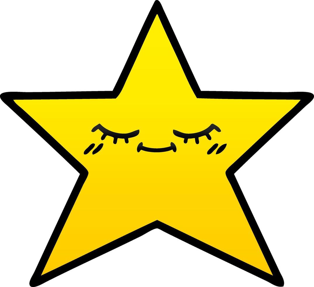 gradient shaded cartoon gold star vector