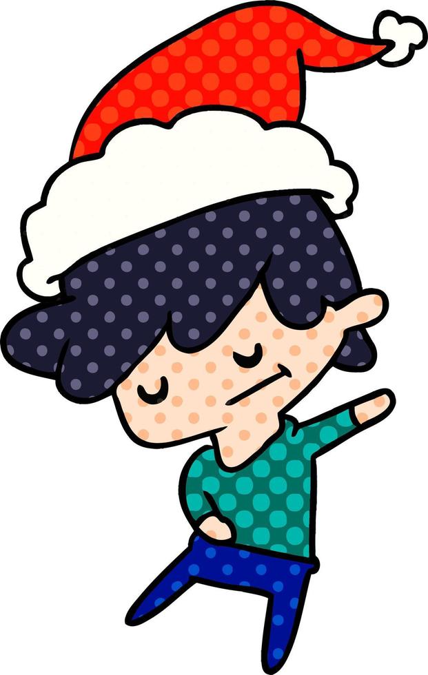 christmas cartoon of kawaii boy vector