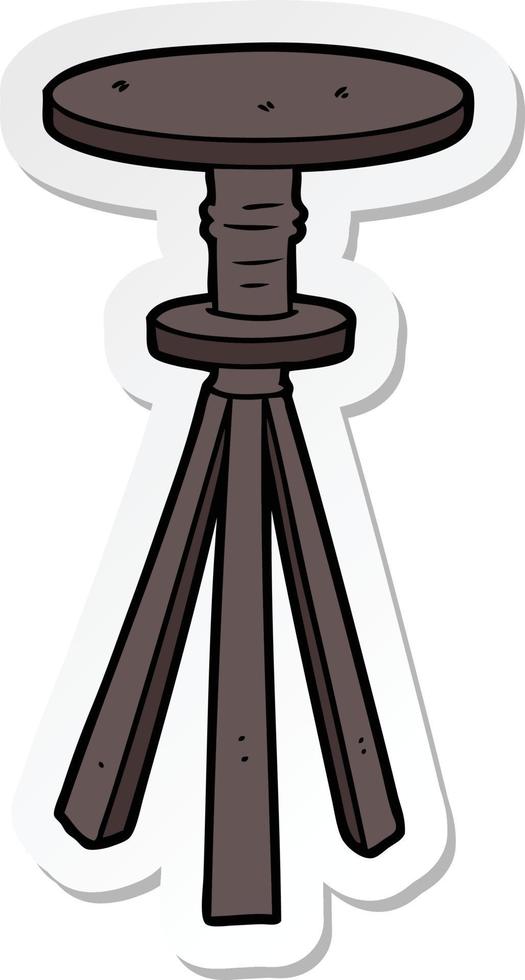 sticker of a cartoon stool vector