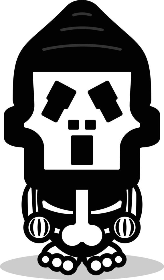 cute ghostface bone mascot character cartoon vector illustration