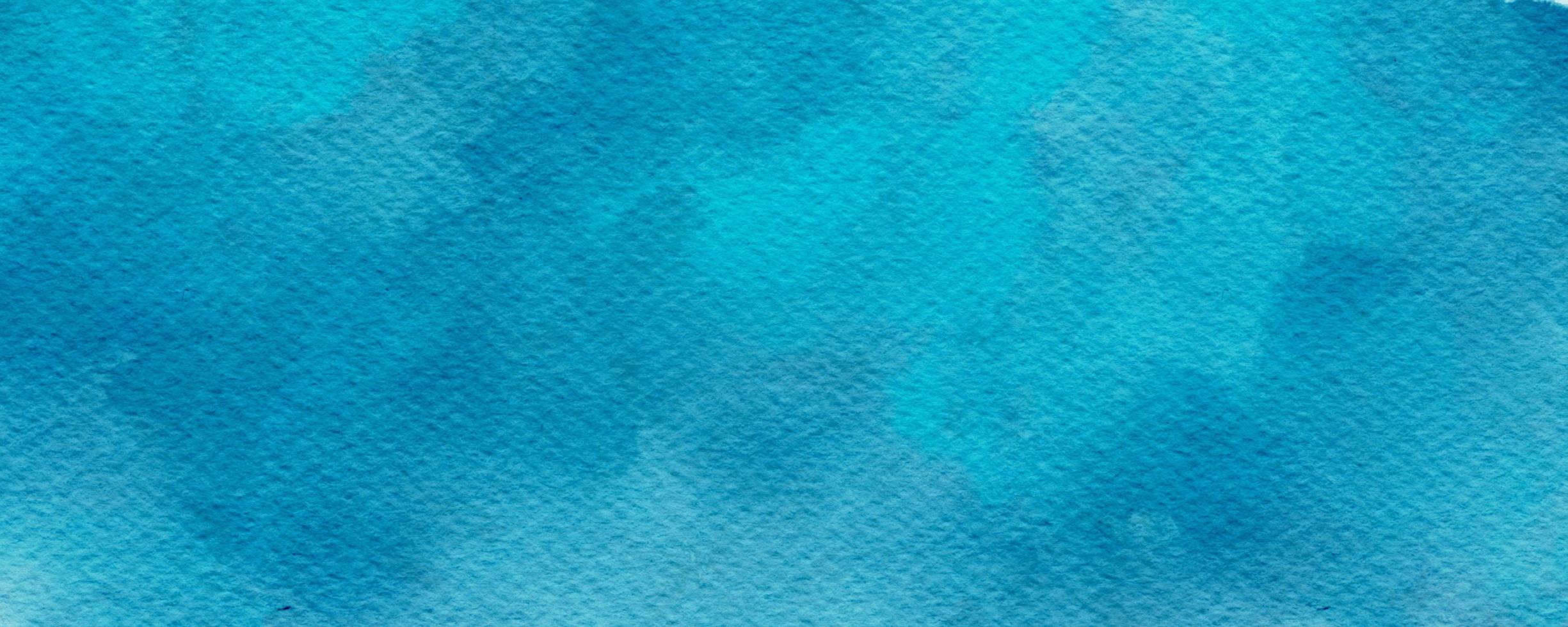 Turquoise Blue Watercolor abstract texture rectangle background photo