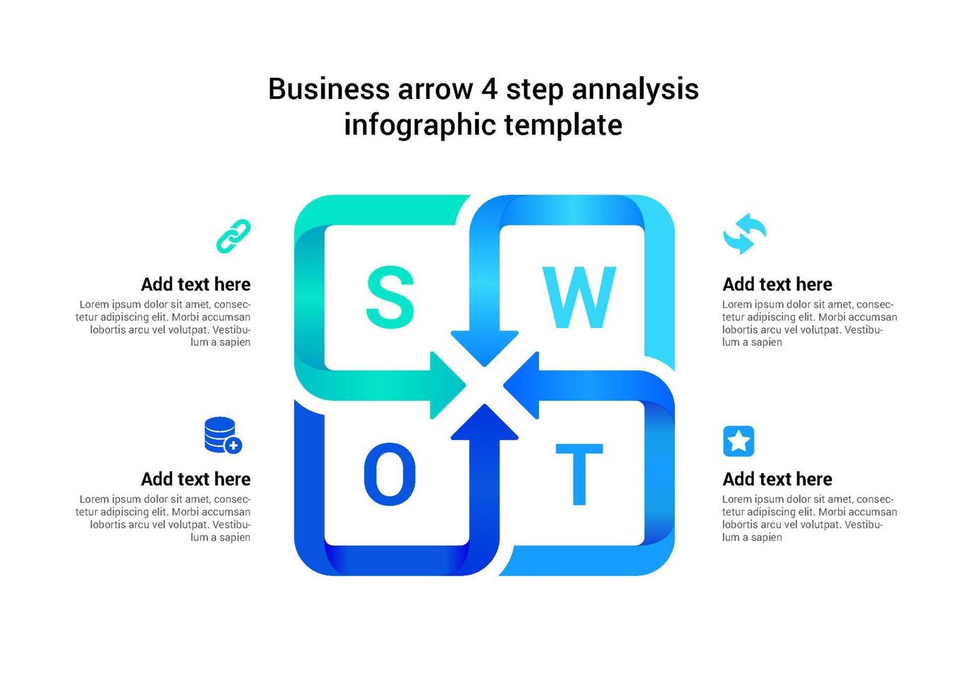 Arrow 4 Step Infographic vector