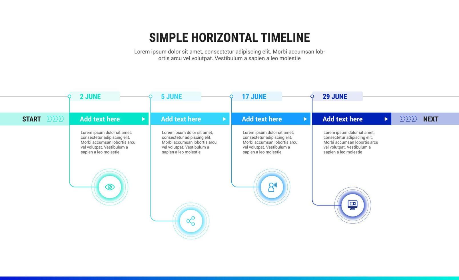 Simple Horizintal Timeline vector