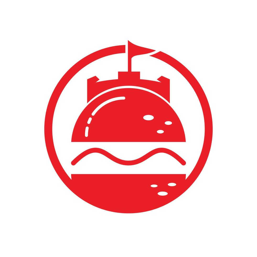 Burger castle vector logo design.