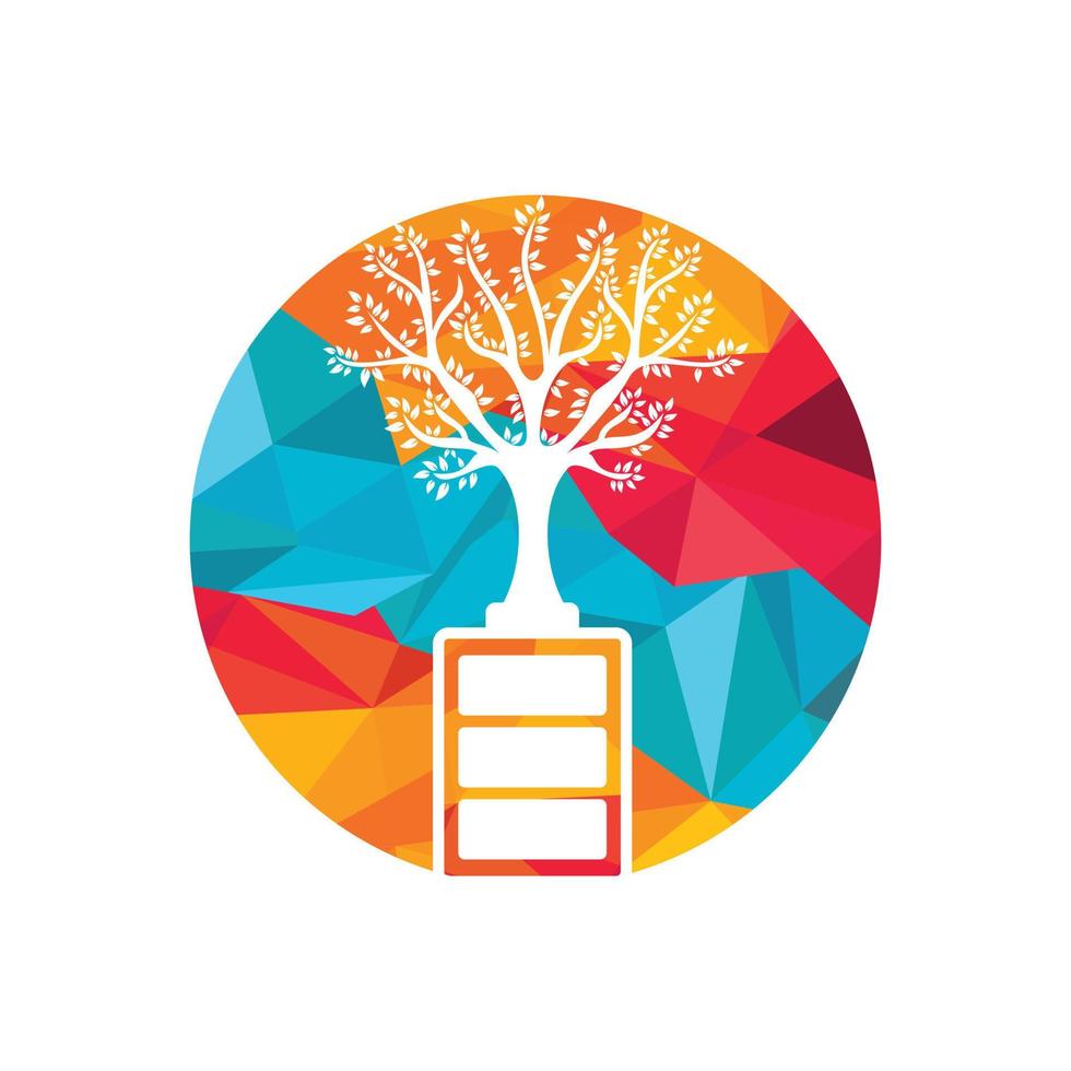 Eco nature and battery logo template design illustration design. vector