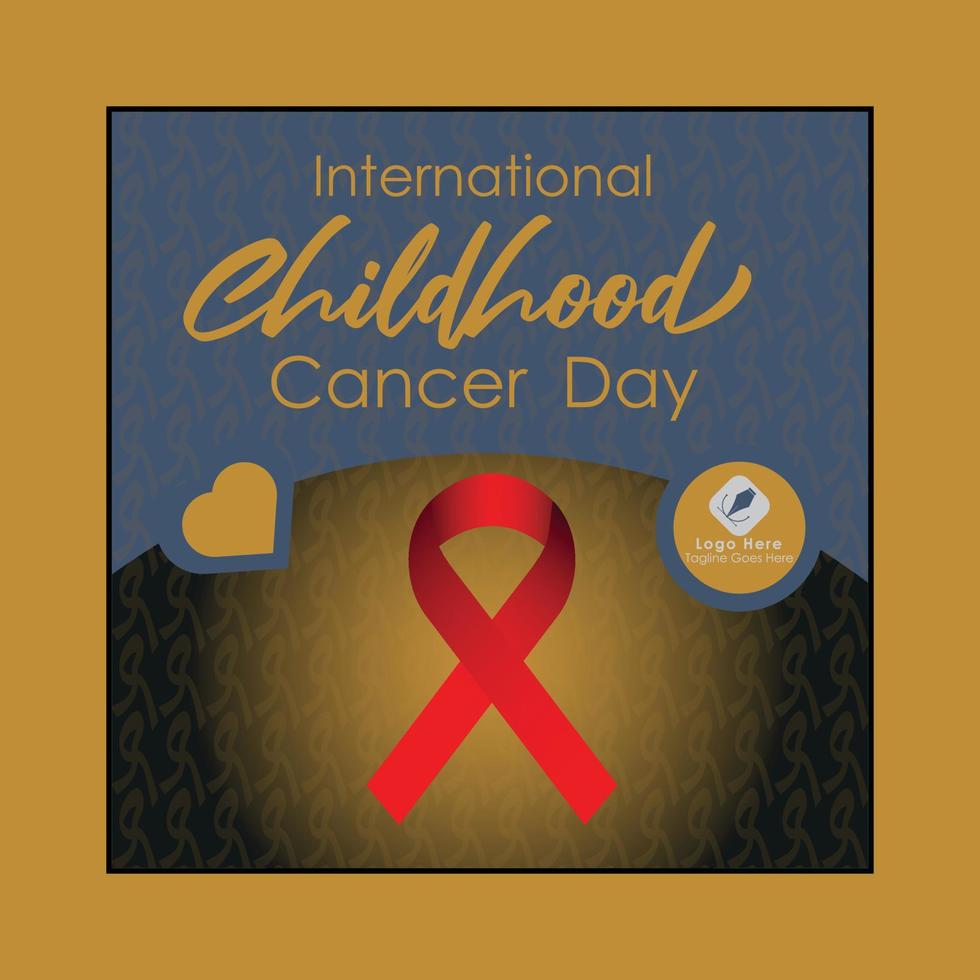 International Childhood Cancer Day Social Media Post Design vector