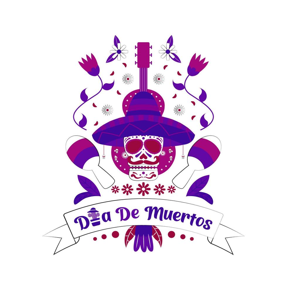 diseño de fondo de vacaciones mexicanas dia de muertos vector