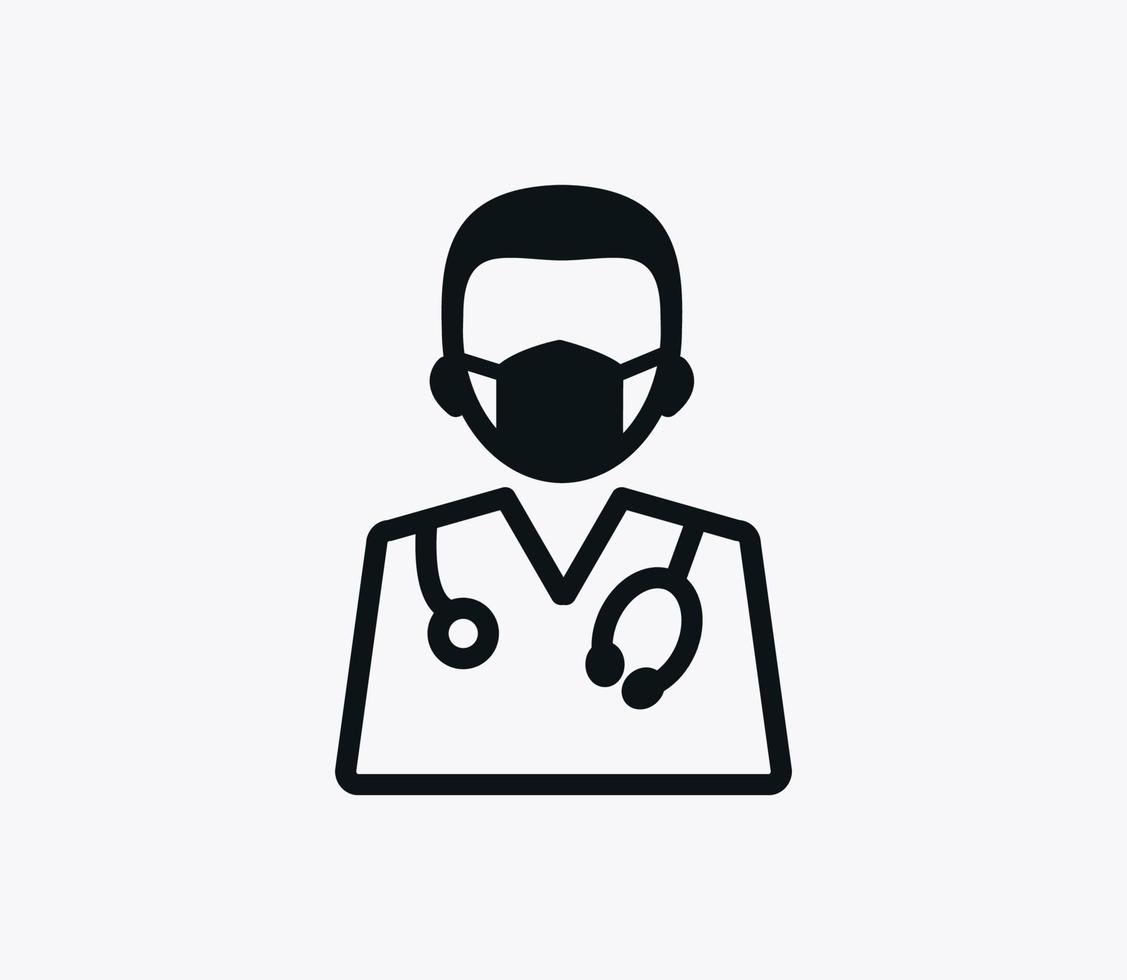 Doctor icon flat style logo template vector