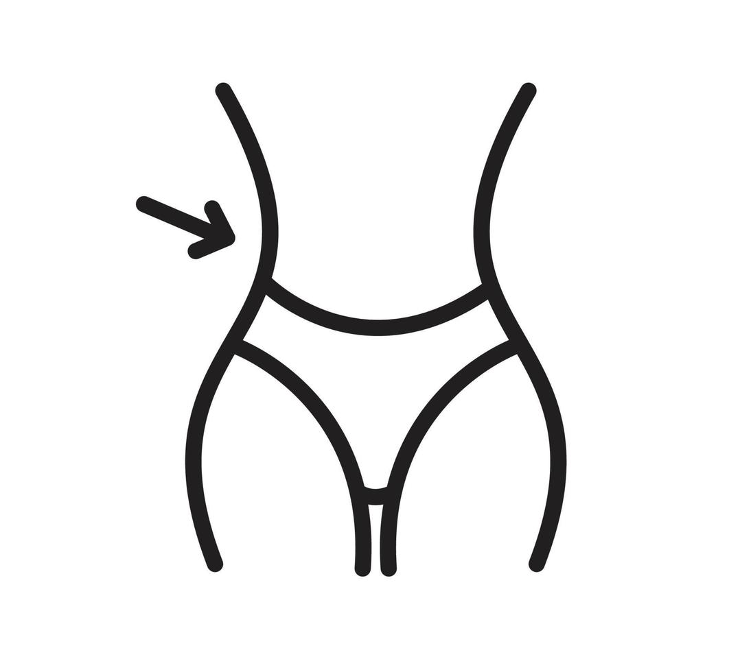 ilustración de estilo plano de vector de icono de cintura