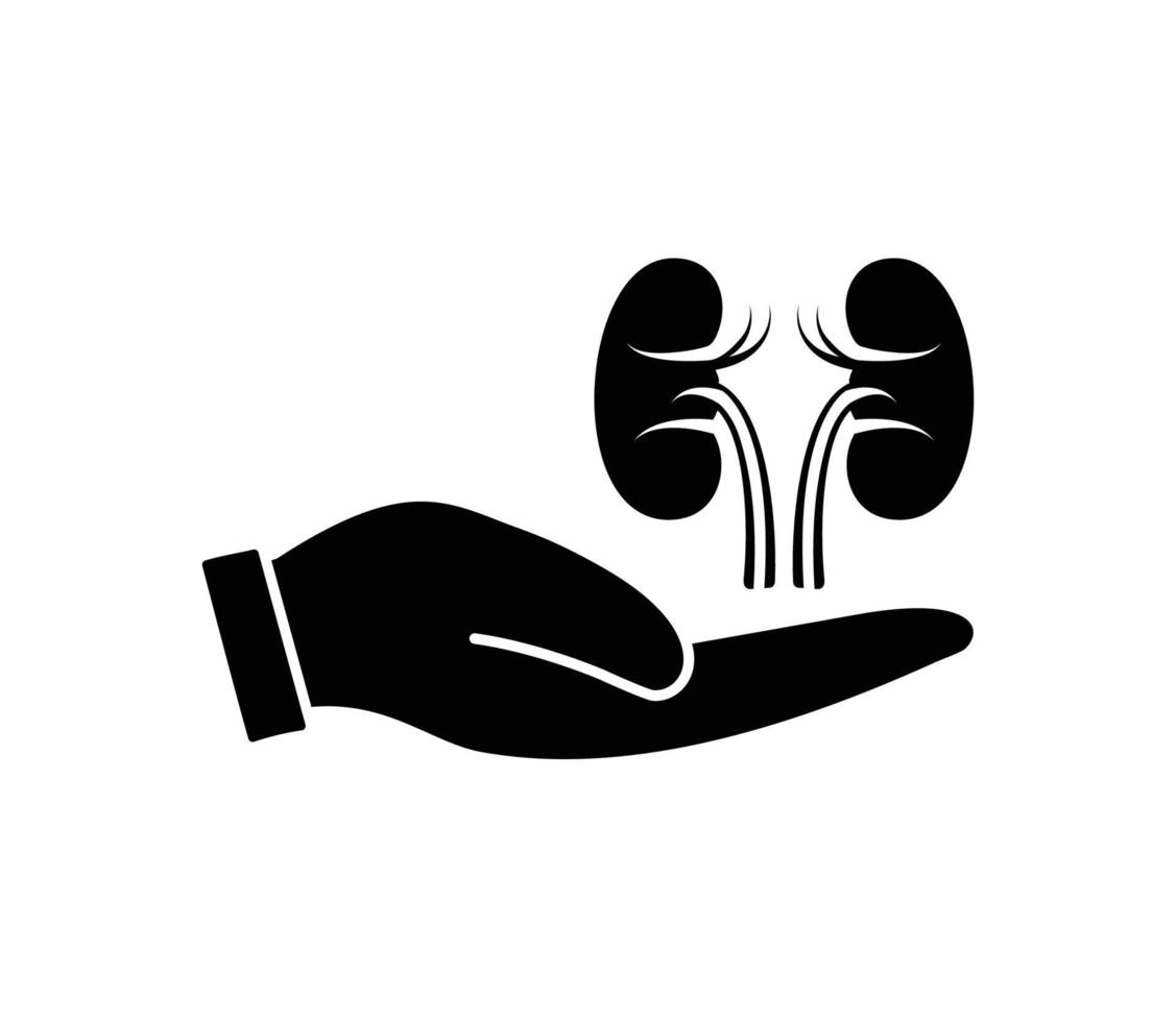 Hand and kidney icon vector logo design template