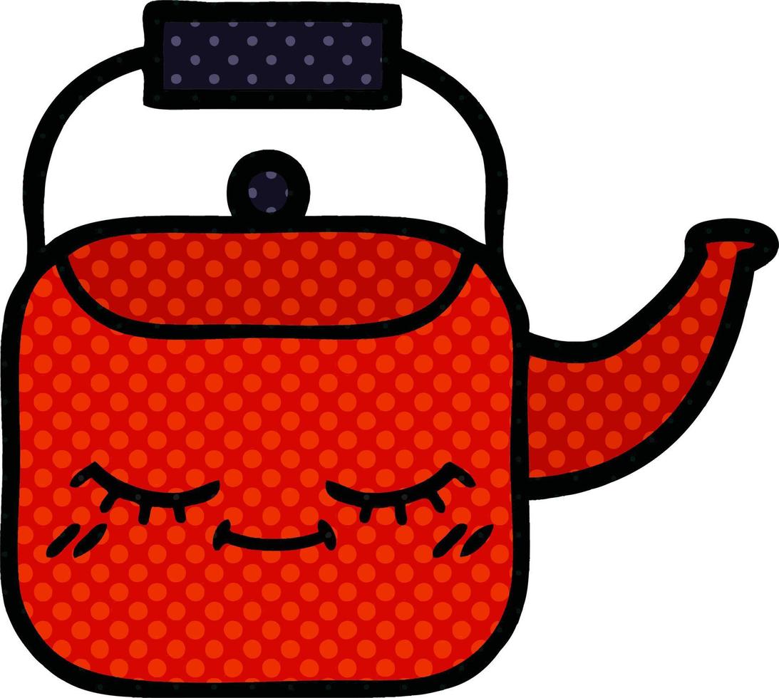 comic book style cartoon kettle vector