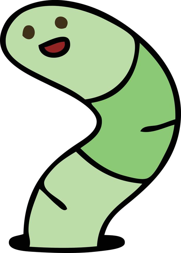 quirky hand drawn cartoon snake vector
