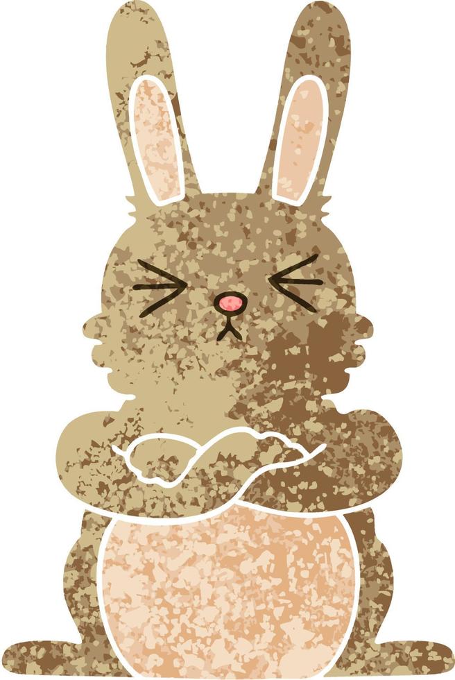 quirky retro illustration style cartoon rabbit vector