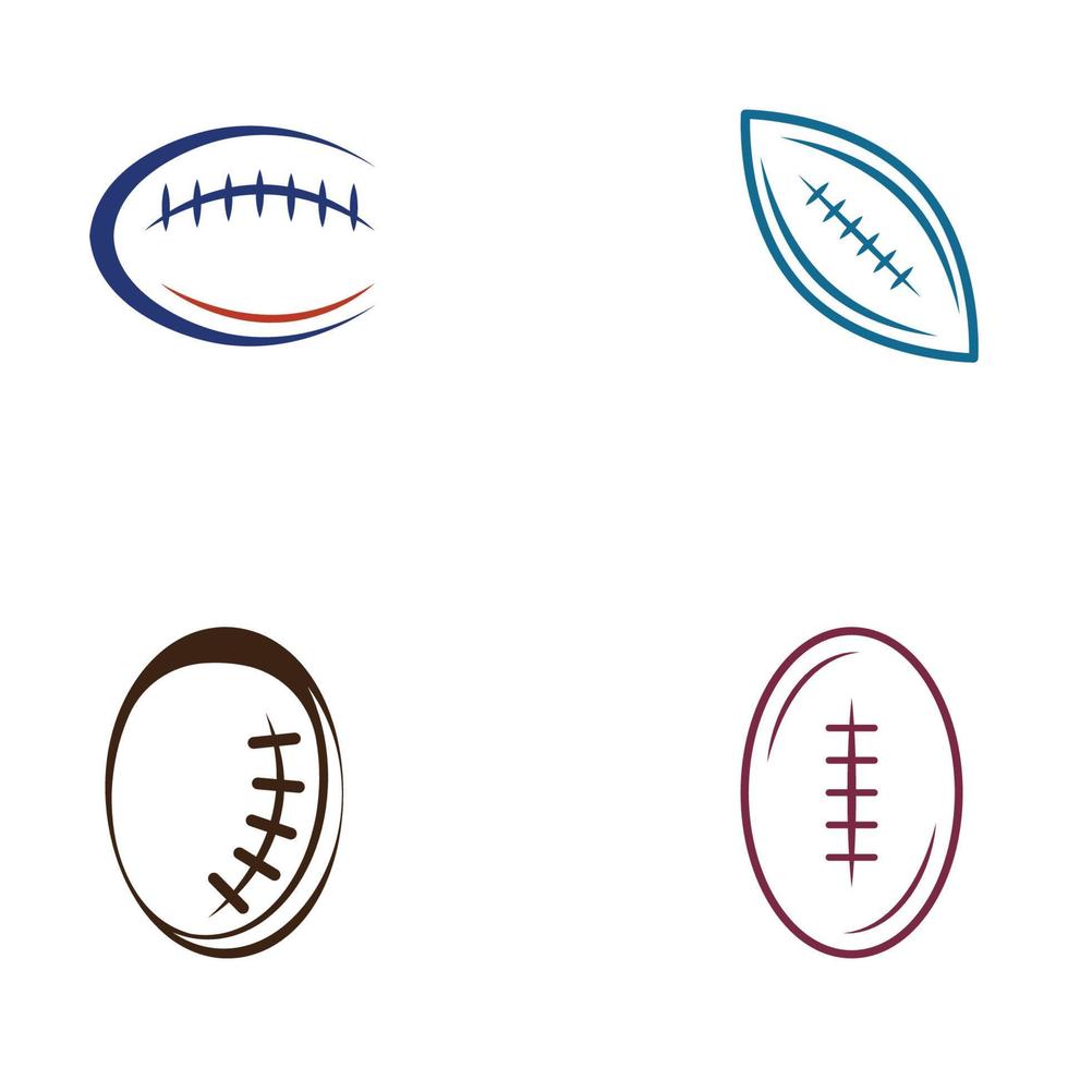 pelota de rugby, fútbol americano, icono, vector, logotipo, plantilla vector