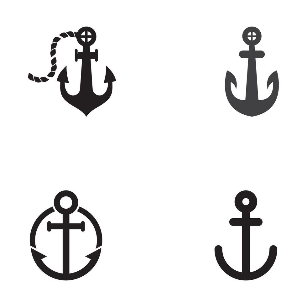 plantilla de ilustración vectorial de diseño de logotipo y símbolo de anclaje. vector