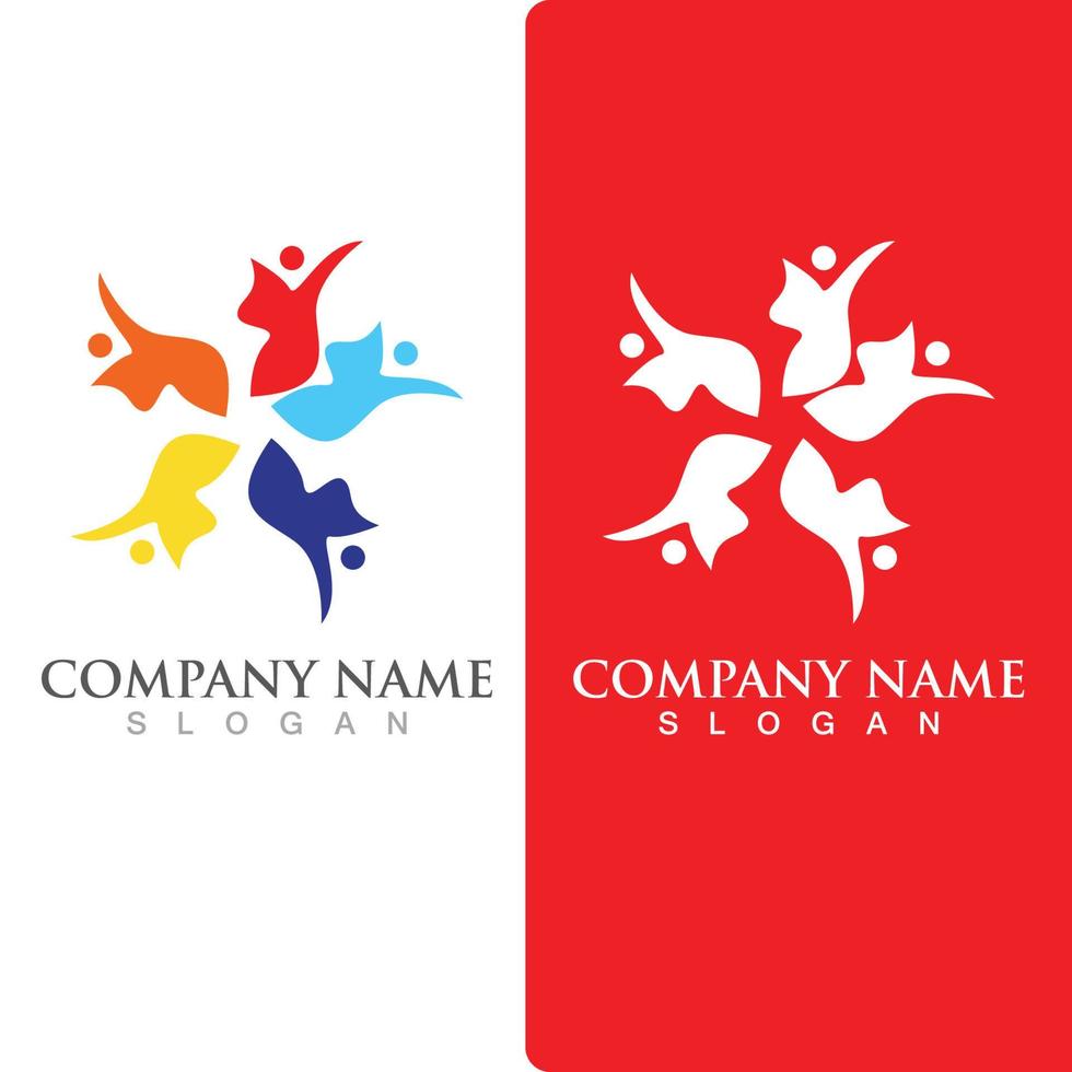 Community group logo, network and social icon vector