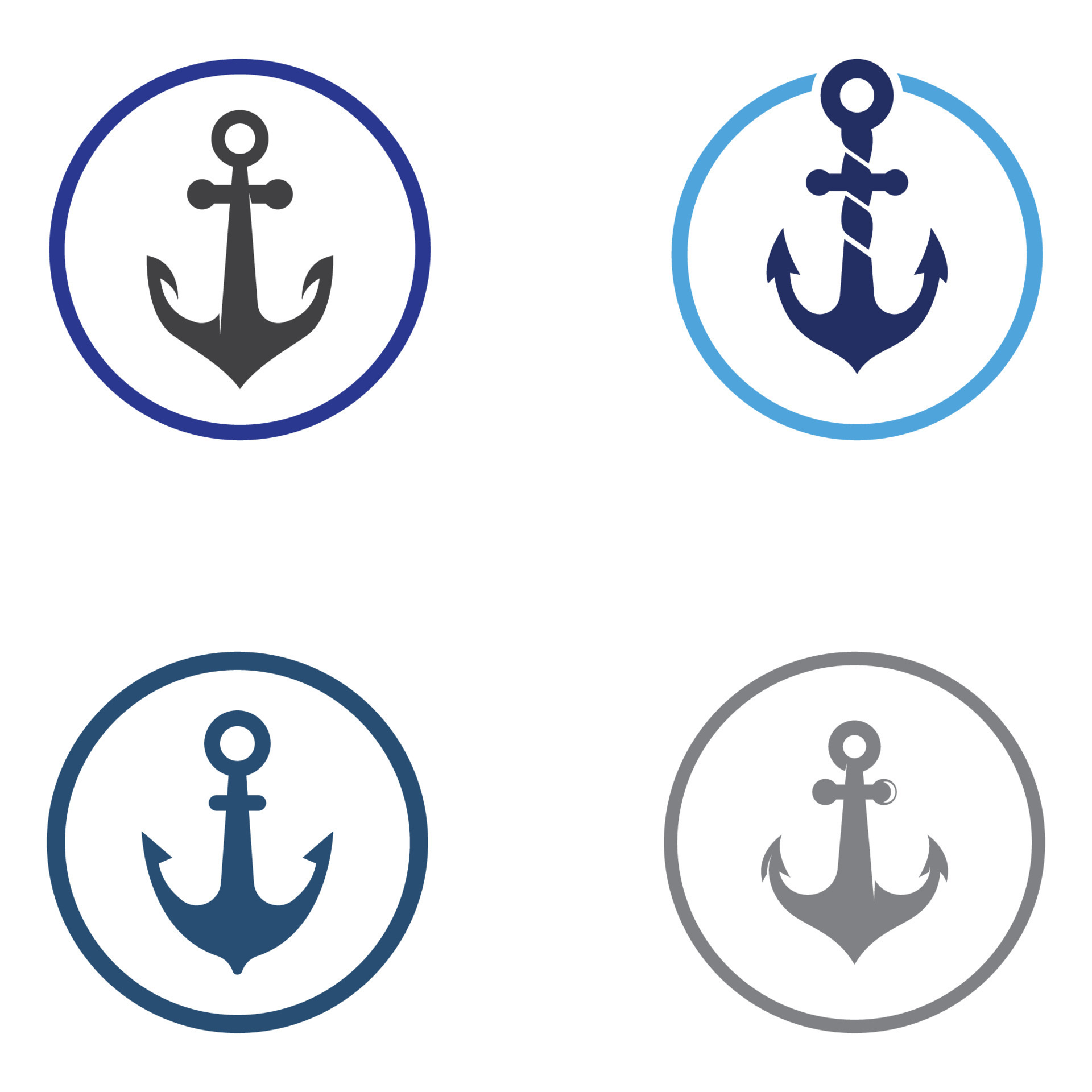 Logo and anchor symbol design vector illustration template. 10754524