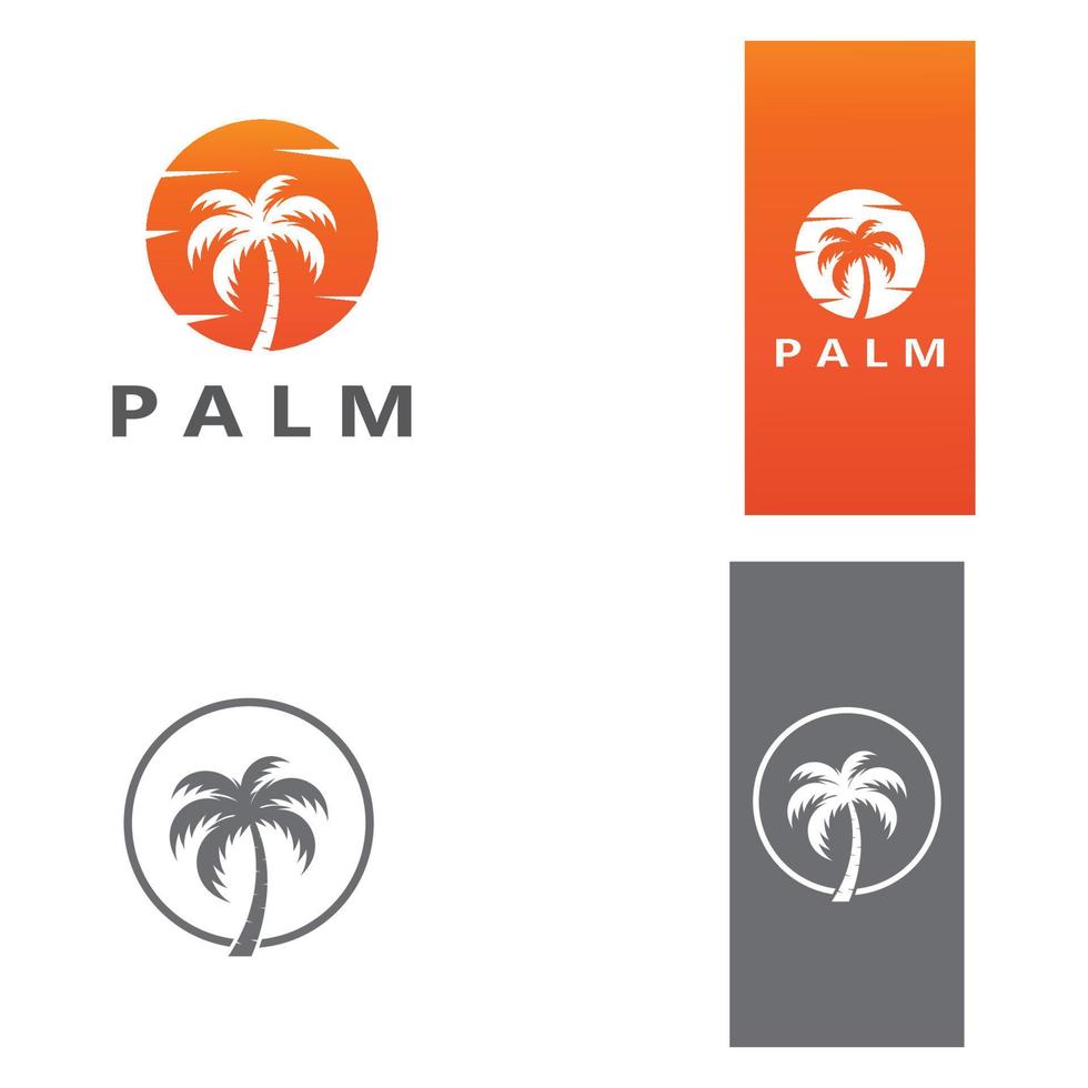 Palm tree summer logo template vector