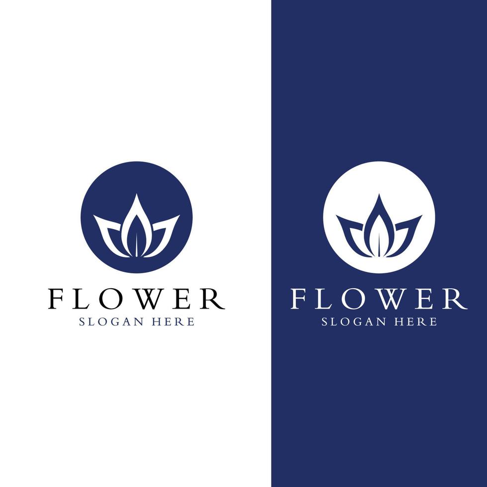 logotipos de flores, rosas, flores de loto y otros tipos de flores. utilizando el concepto de diseño de una plantilla de ilustración vectorial. vector