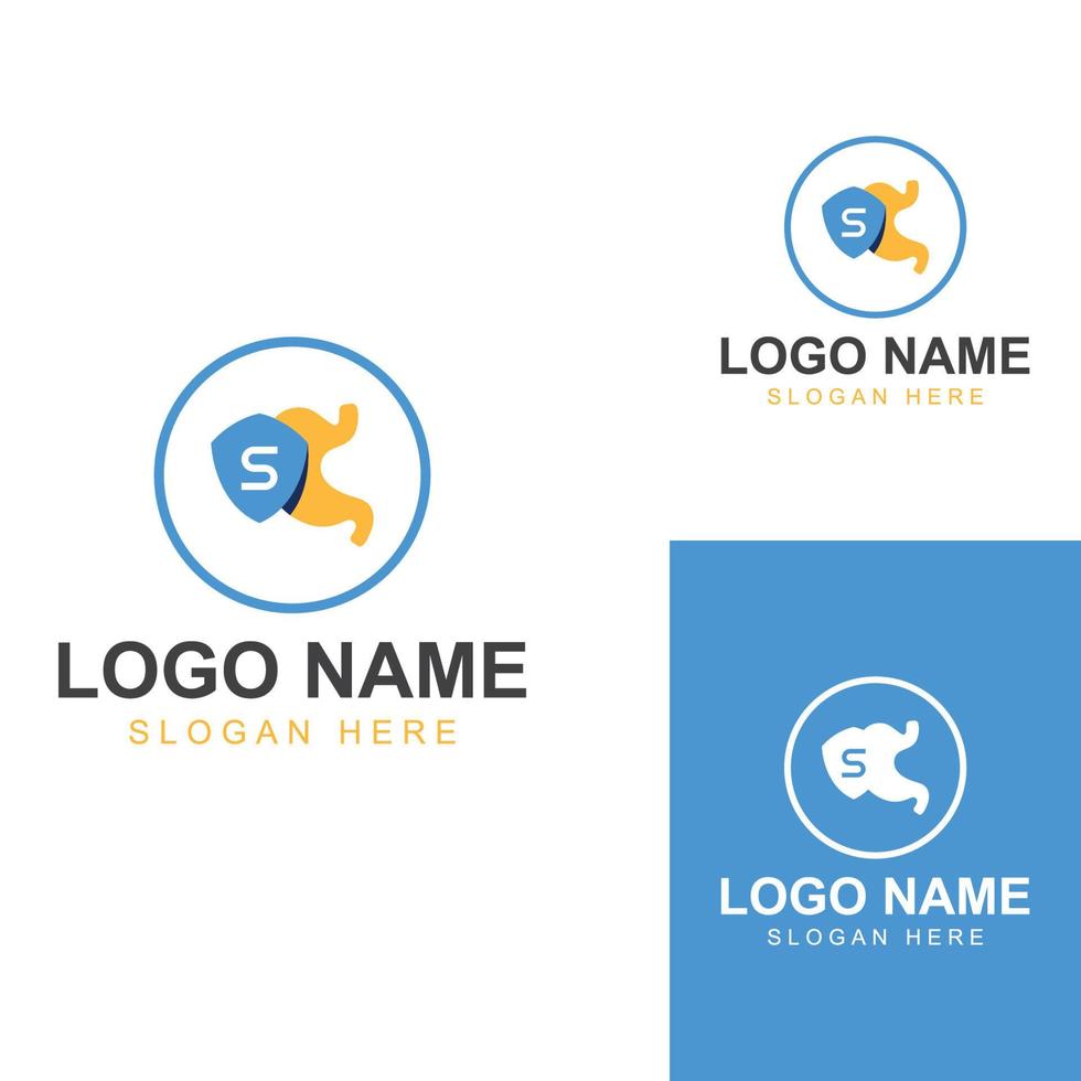 stomach health and stomach care logo design icon vector template