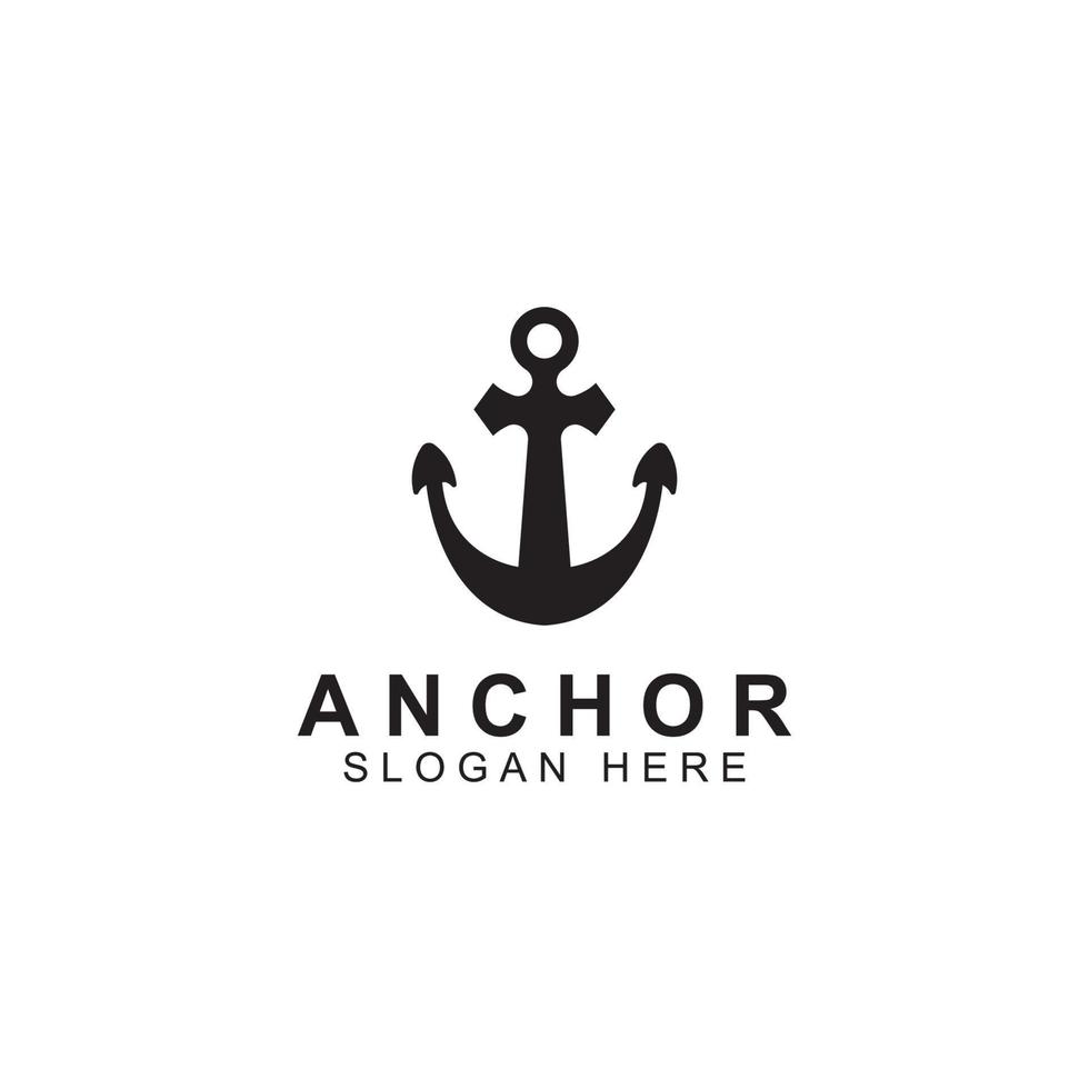 Logo and anchor symbol design vector illustration template.