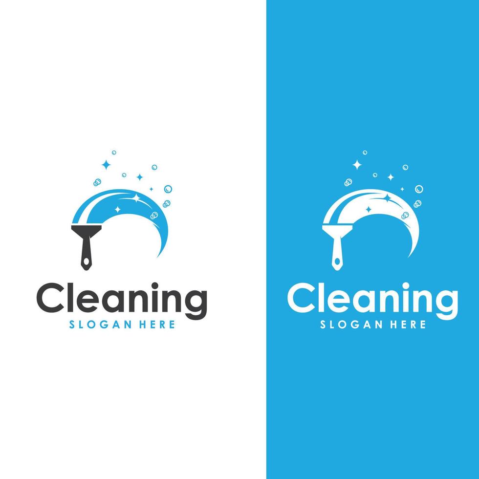 Cleaning logo, cleaning protection logo and house cleaning logo.With a template illustration vector design concept.