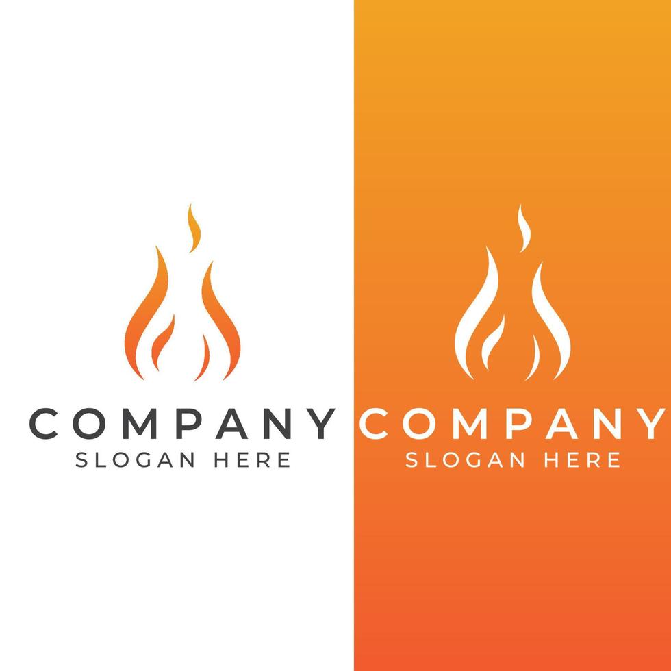 logotipo de fuego o llama, logotipo de bola de fuego y brasas. utilizando un concepto de diseño de plantilla de ilustración vectorial. vector