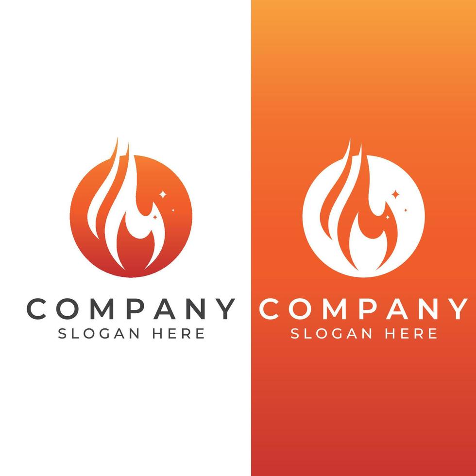 Fire or flame logo, fireball logo, and embers. Using a vector illustration template design concept.