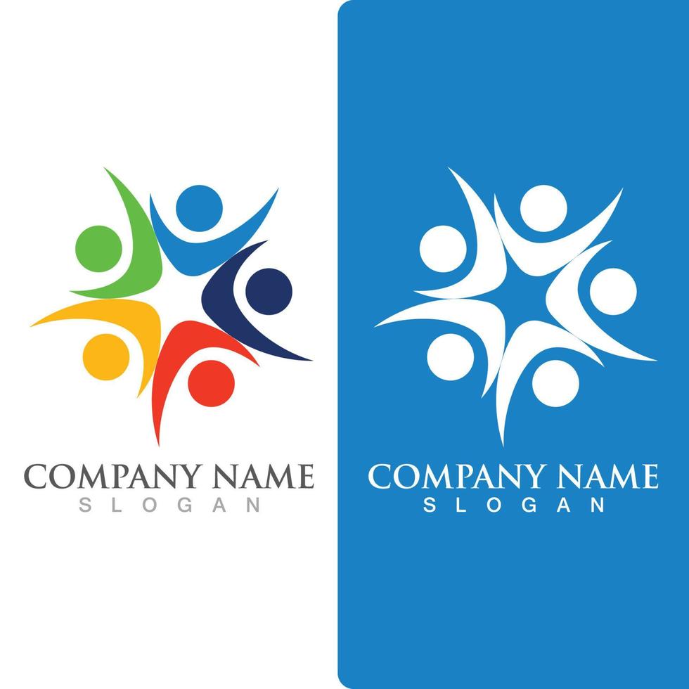 logotipo del grupo comunitario, red e icono social vector