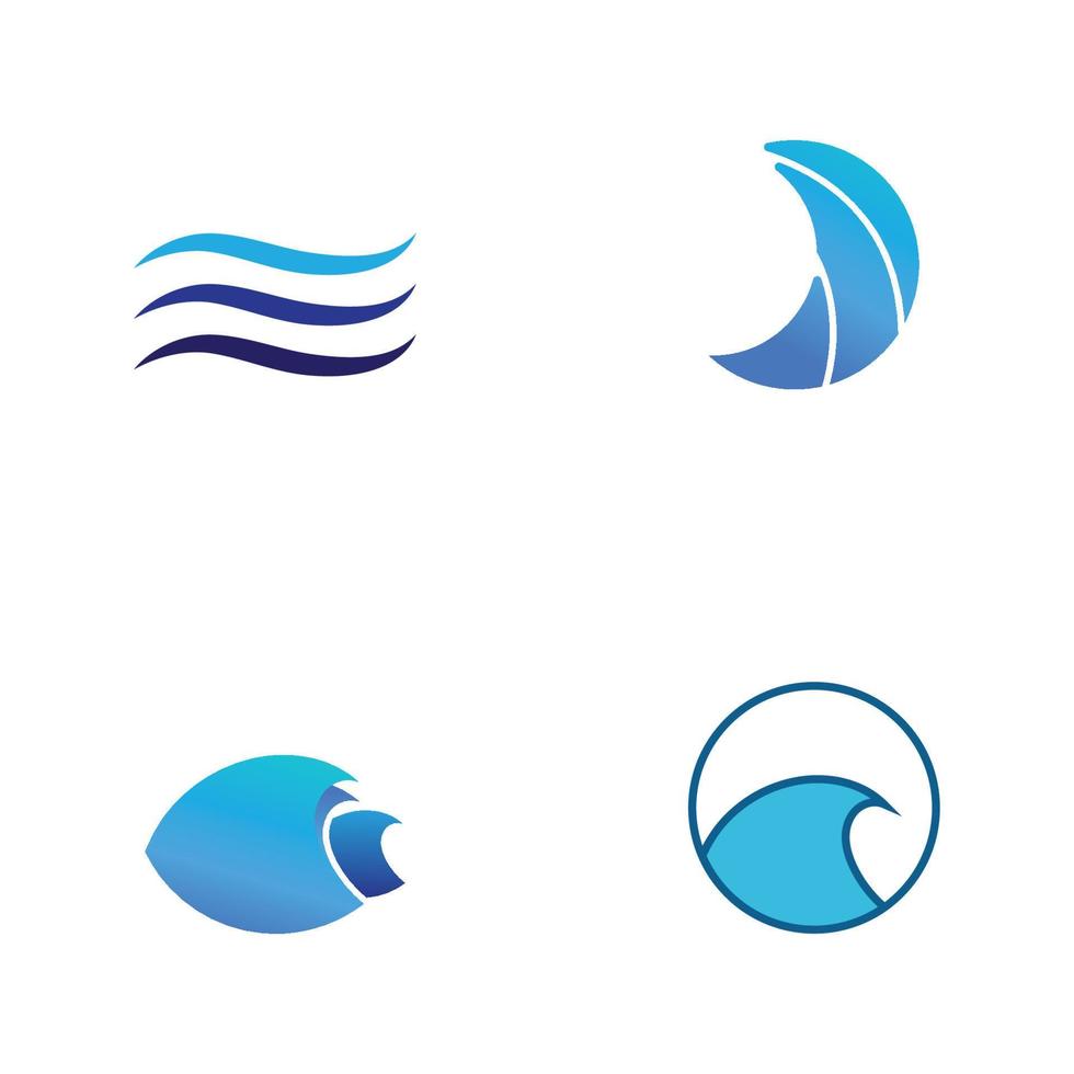 Wave water beach blue water logo vector