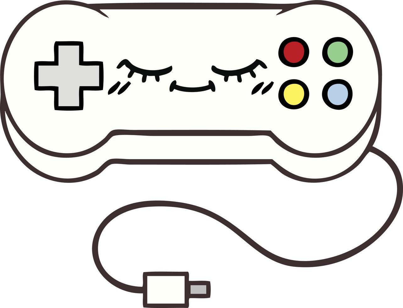 cute cartoon game controller vector