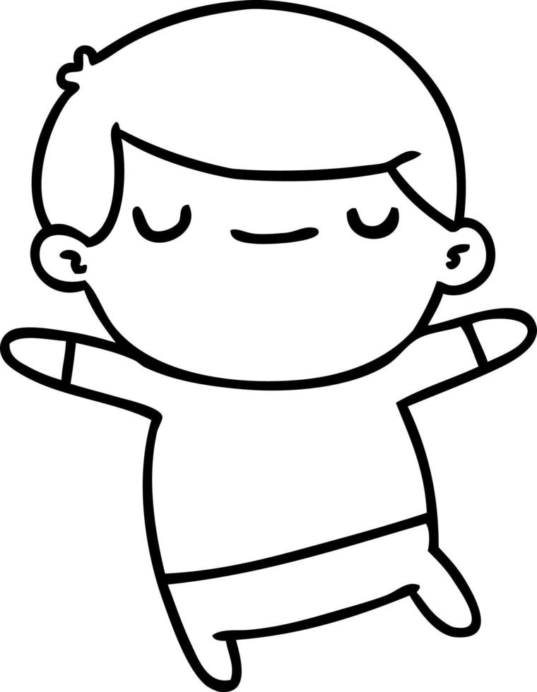 line drawing of a kawaii cute boy vector