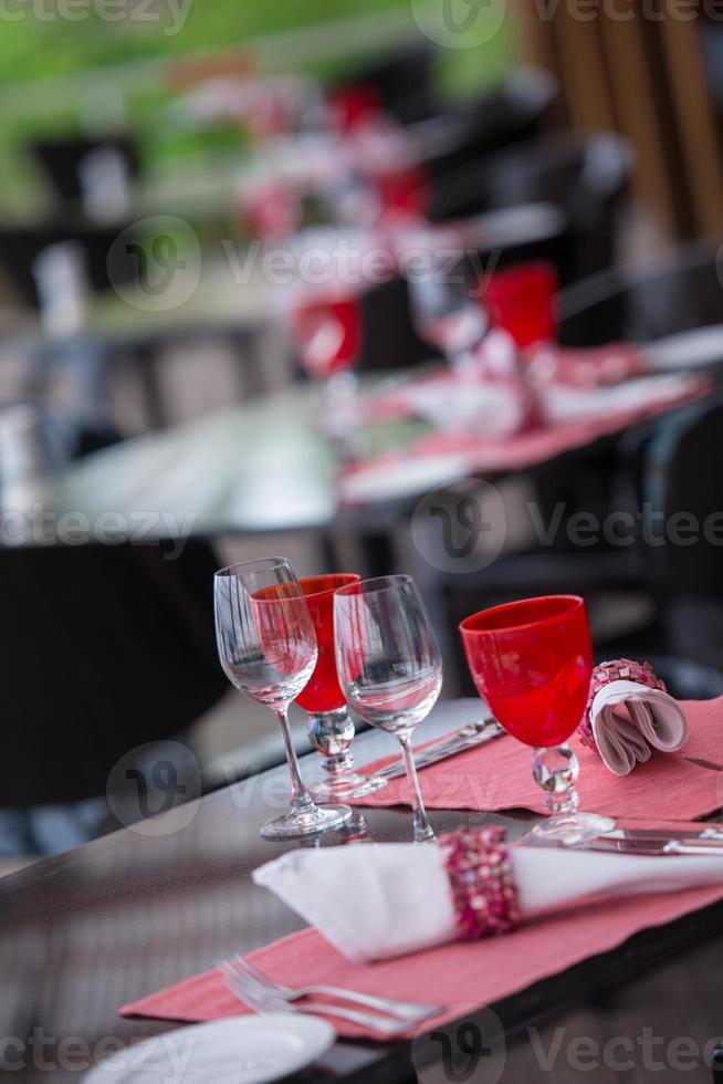 table setting at restaurant photo