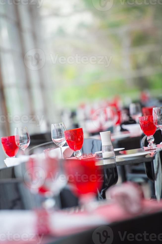 table setting at restaurant photo