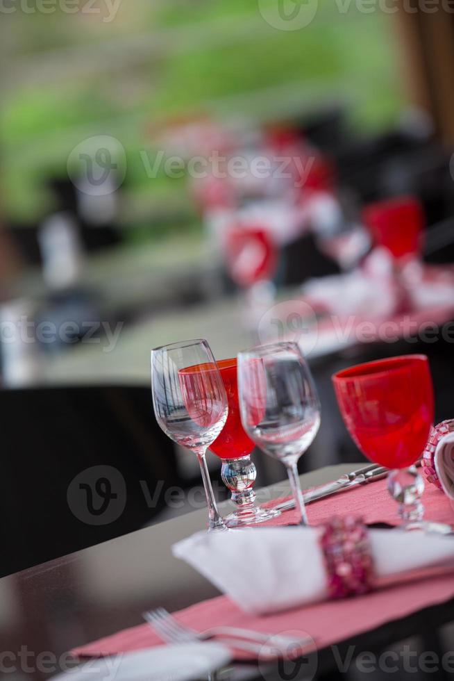 table setting at restaurant photo