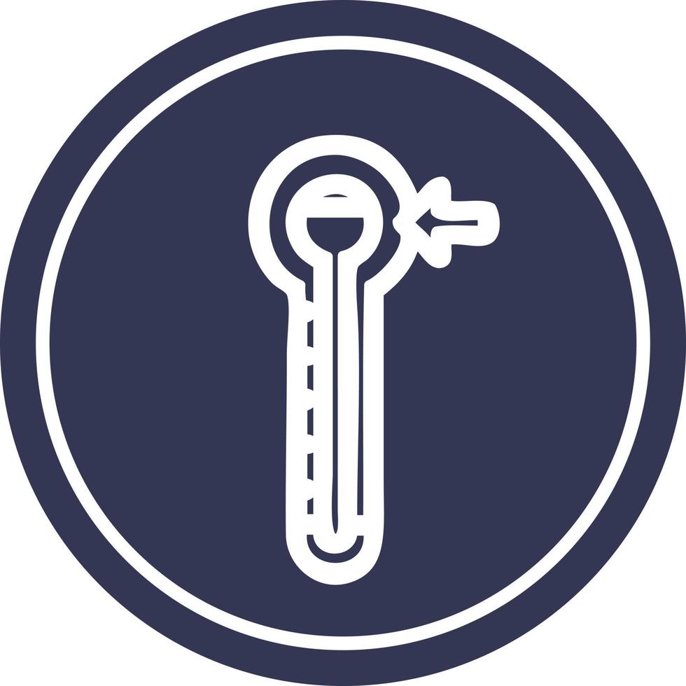 high temperature circular icon vector