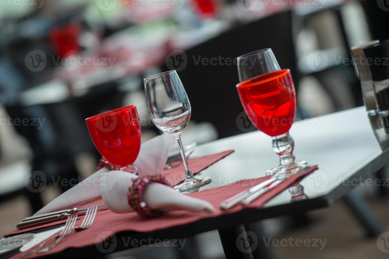 table setting at restaurant photo