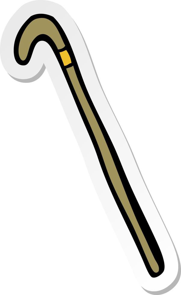 sticker of a cartoon walking stick vector